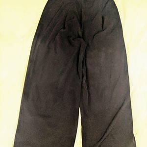 Casual black wide straight legs pants